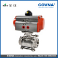 Ball stainless steel valve supplier pneumatic actuator with 3 PC Stainless steel Ball valve